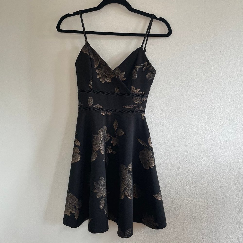Franscesca's Grettah Gold Foil Mini Dress